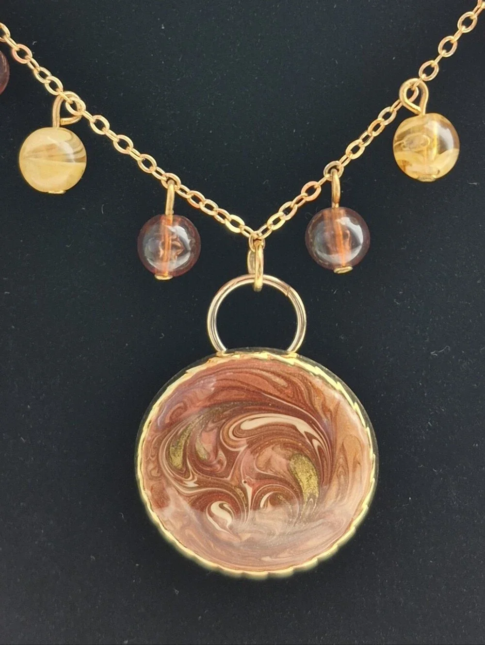 Reimagined Goldtone Swirl Pendant Necklace